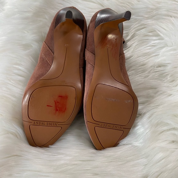 Nine West Ladies Brown dude booties Sz 10.5 - Picture 6 of 11